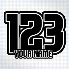 3 x MX Race Numbers with Name - Bike / Kart / Quad / Jet-Ski - Sturdy Style