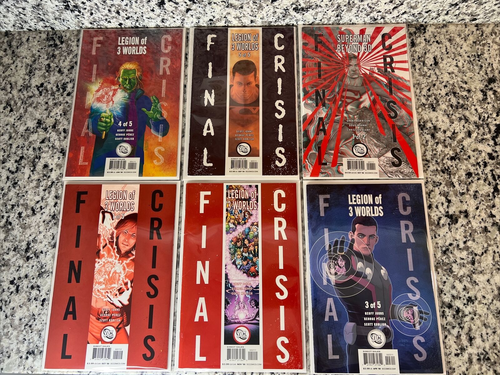 LOT complete 5 book set - Final Crisis Legion of 3 Worlds (2008) & Superman 3D