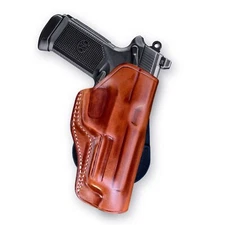 Leather OWB Paddle Holster Fits, FN FNX 45 Tactical 5.3'' Threaded Barrel #1314#