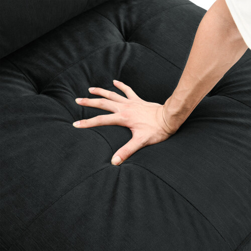 U shape Modular Sectional Sofa Two Single Chair/Two Corner/Two Ottoman Bk Velvet - Picture 2 of 11