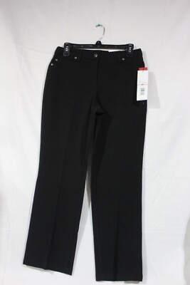 NEW Rafaella Classic Fit Dress Pants Sz 6P Mid-Rise Tappered Leg Black