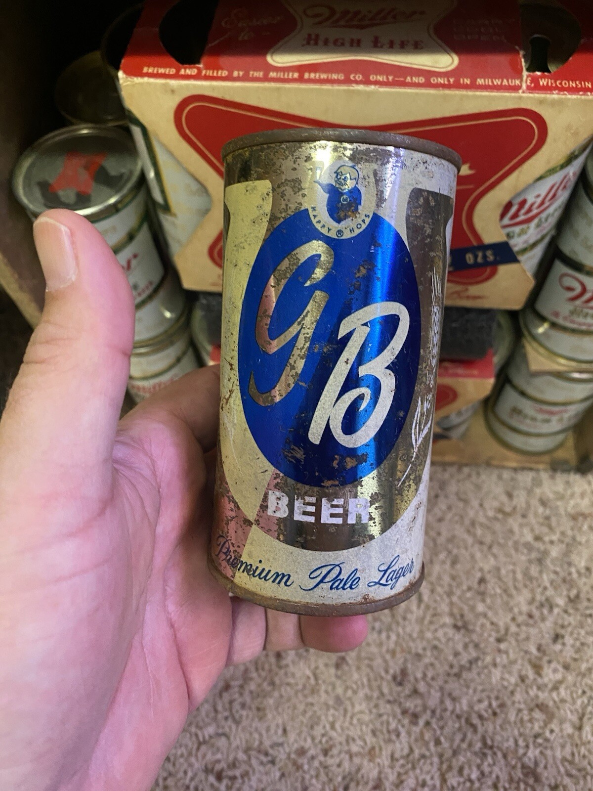 GB Flat Top Beer Can Grace Bros Santa Rosa ca Old Vintage