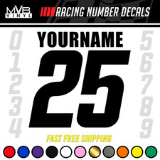 Racing Number Name Vinyl Decal Sticker Dirt Bike Plate Bmx Motocross Car Truck