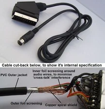 RGB Scart Cable for Sega Megadrive II 2  High Quality - DOUBLE SCREENED - C-Sync