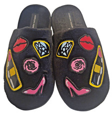 Adorable Marilyn Monroe Black Velour Slippers Size S 6/7