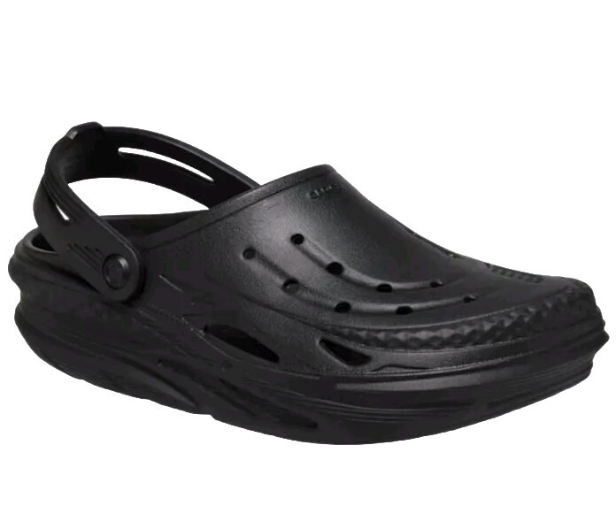CROCS Off The Grid Clogs Sandals Men 8 Women 10 Black Slip On Shoes Strap NEW Crocs Black Sandals for Men with Strap for sale | eBay main image 4