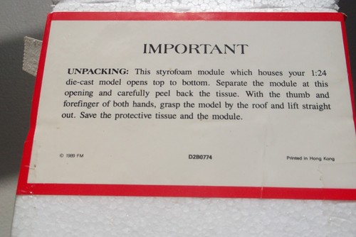 1989 FERRARI F40 RED CAR 1:24th FRANKLIN MINT #B11SG44 NEW IN BOX ALL PAPERWORK - Picture 7 of 12