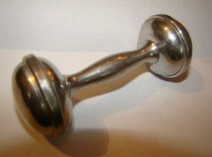 web pewter baby rattle