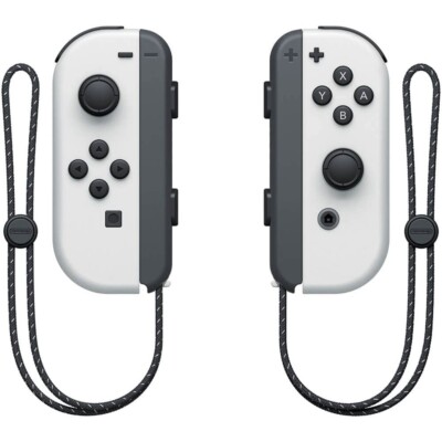   White JoyCon ONLY Controller with Straps Nintendo Switch OLED Joy Con  