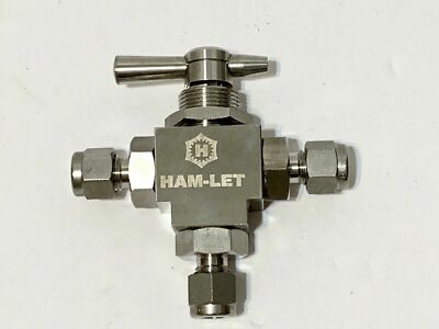 1/4 Tube 316ss 3-Port Ball Valve (3000 Psi) HAM-LET H6600SST1/4PMT