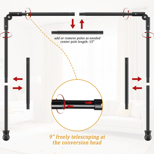 U Shape Heavy Duty Curved Curtain Rods adjust to fit most size for 3 Bay Windows - Picture 5 of 12