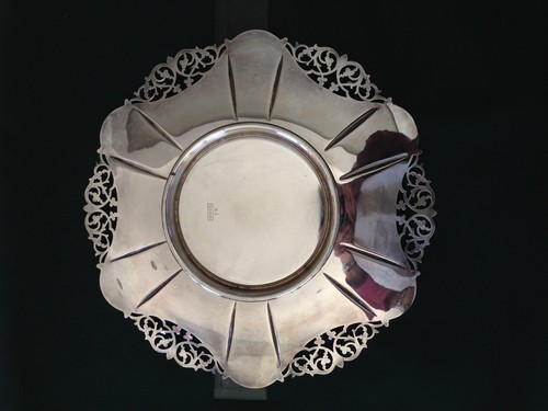 Vintage BIRKS SilverPlate /filigree 10" dish/plate for desserts, cookies, sweets - Picture 2 of 4