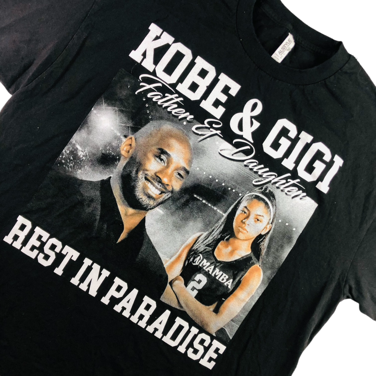 Kobe Bryant & Gigi Men's 100% Cotton Graphic T-Shirt Navy