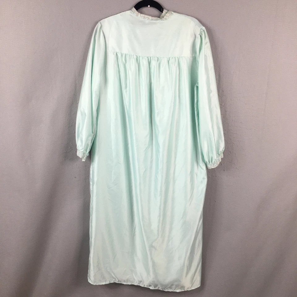 Conjunto de bata vintage Barbizon Chemise para mujer M verde menta bordado satinado líquido Foto 4 de 4