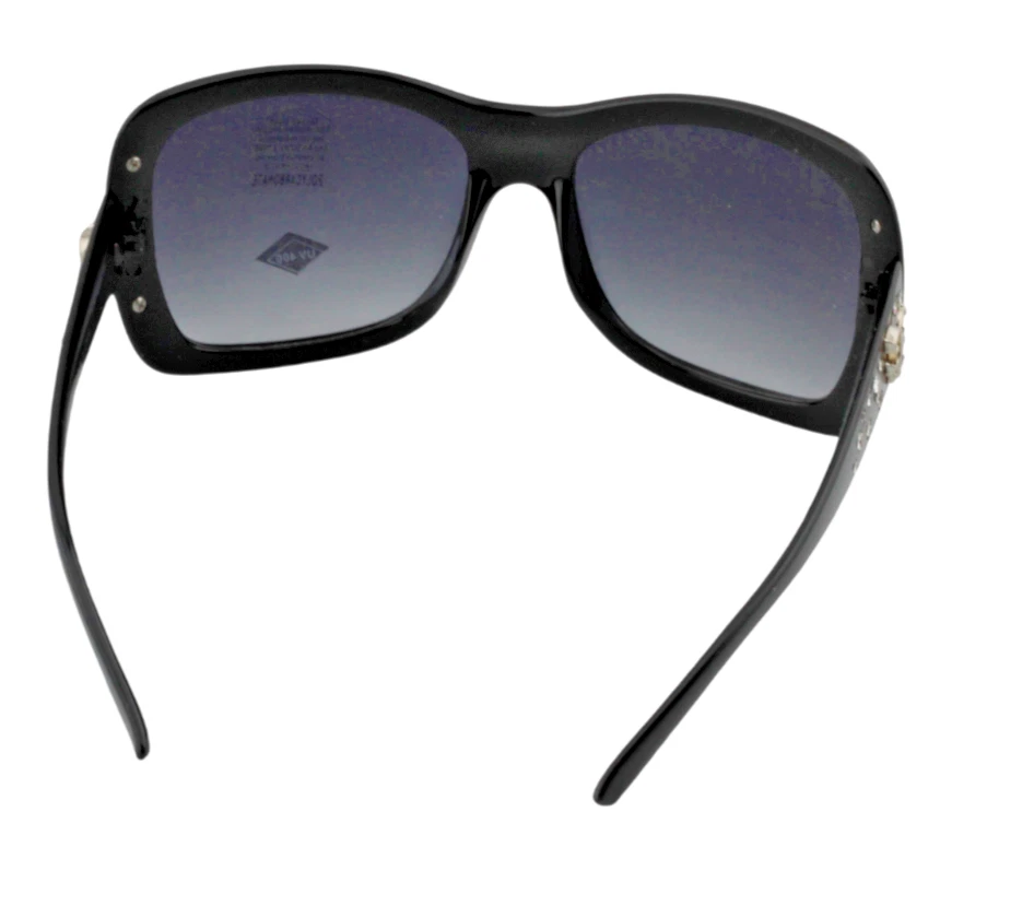 GAFAS DE SOL-Mujer De gran tamaño degradado lente Lav estrás marco negro plateado Foto 3 de 4