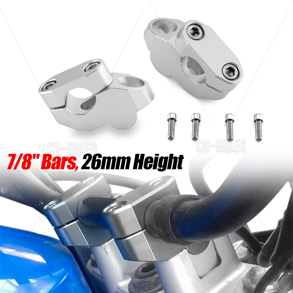 Pull Back Handlebar Risers 7/8" Bars 26mm Height For YAMAHA TW200 1987