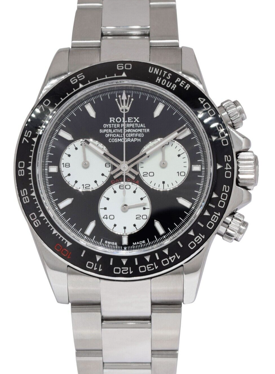 Rolex Daytona Steel Black/White Dial Anniversary Custom Mens 40mm