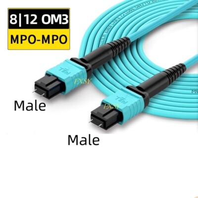 1-80M MPO Male to MPO Male OM3 Fiber Optic Patch Cord 8|12 Core Type A MTP lot