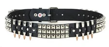 Real Bullet Studded Belt Nickel Shell Copper Tip Punk Goth Rockabilly Deathrock 