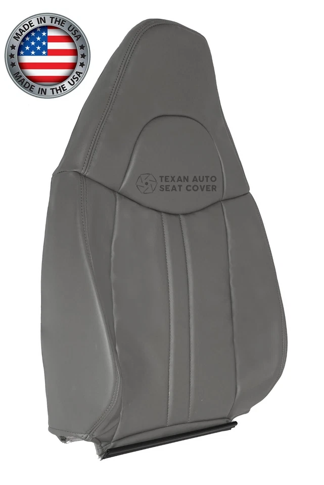 Fits 1997-2002 GMC Savana Van Front Seat Cover Leatherette Medium Dark Pewter - Image 3 of 4