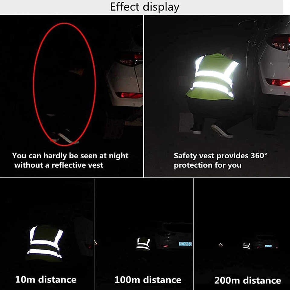 Защитный жилет высокой видимости светоотражающий жилет с 5 карманами XL США - Изображение 2 из 3