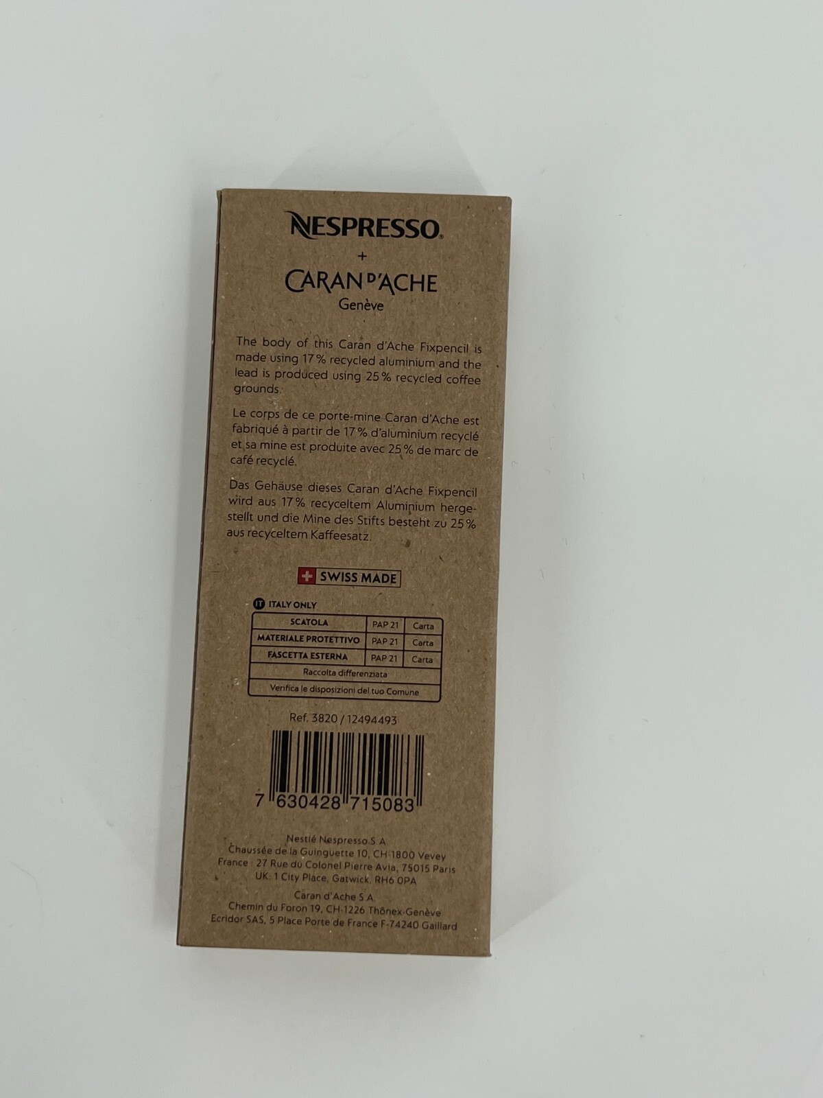 Caran d'Ache Fixpencil Nespresso Limited Edition 2mm Lead Pencils Blue  NIB