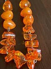 Vintage polished oval chip natural Baltic amber necklace — photo 2