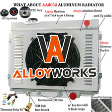 4 Row Radiator Shroud Fan For 1964 1965 1966 Ford Galaxie Base Small Block 24w