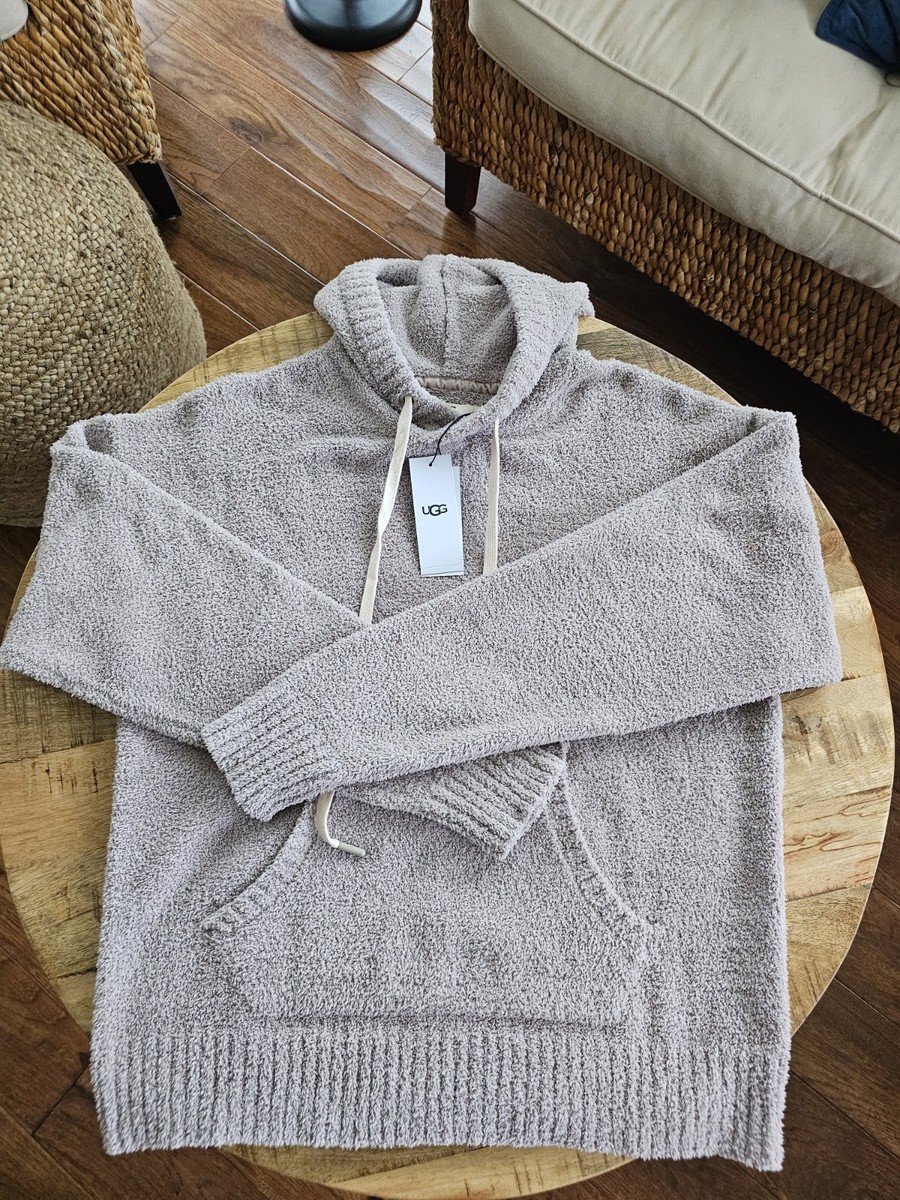 UGG Australia Womens Asala Fuzzy Hoodie Sweater Granite