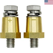 3/8"-16 Thread Brass Battery Terminal Charging Posts, Battery Post Adapter /...
