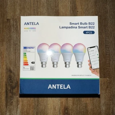ANTELA WiFi Smart LED Bulb B22 9W 806Lm RGB + 2700-6500K App Control Pack of 4