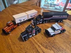 lot 4x Vtg 1980s-1990s diecast Matchbox var. Semi Trucks Rigs +2 trailers #2