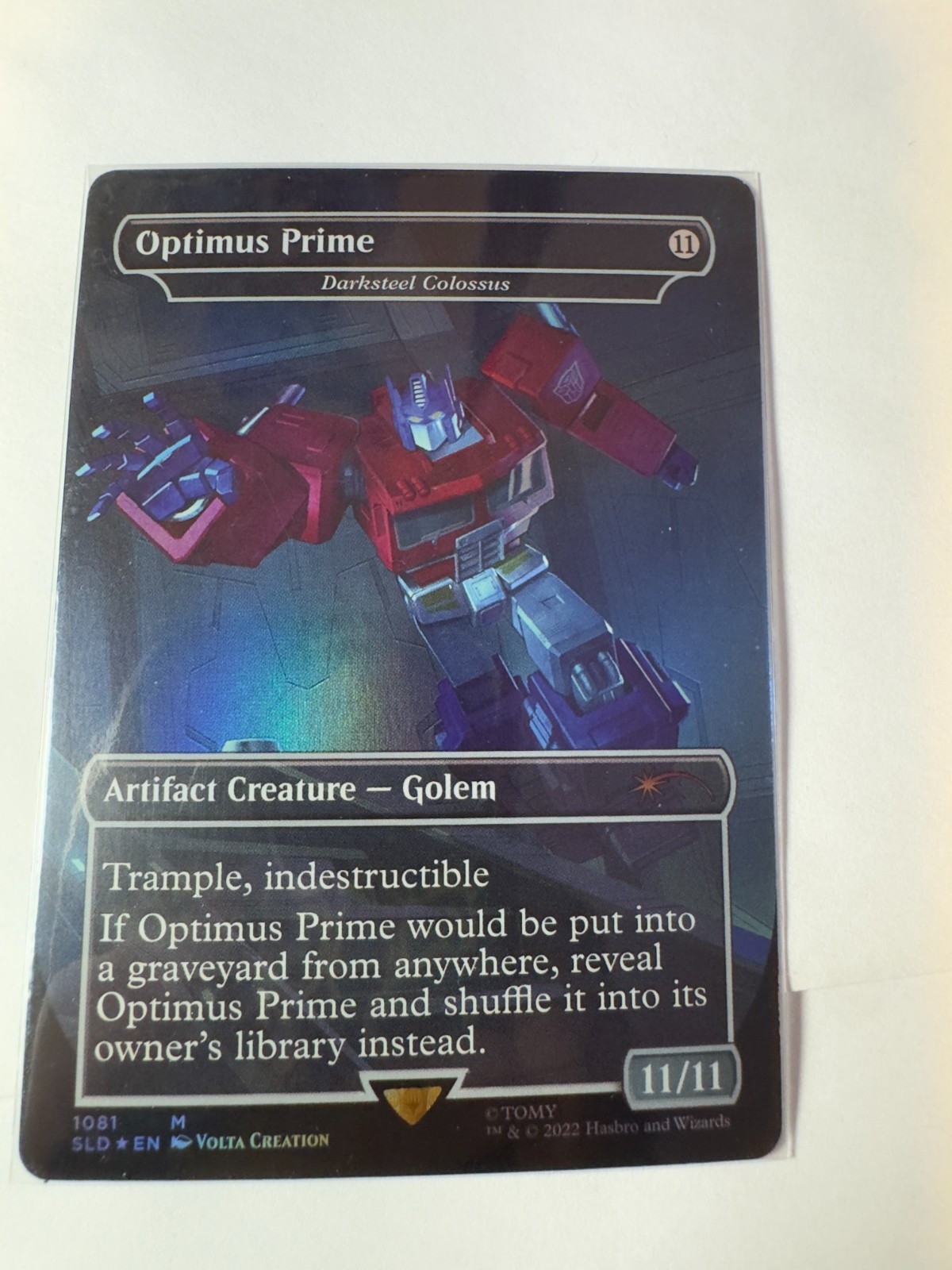 MTG Optimus Prime Darksteel Colossus *BORDERLESS FOIL* Secret Lair 1081 NM
