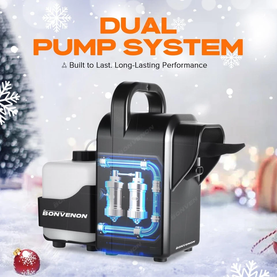 Adjustable Snow Machine Quieter Indoor Artificial Snowflake Maker with Dual Pump - Image 4 of 4