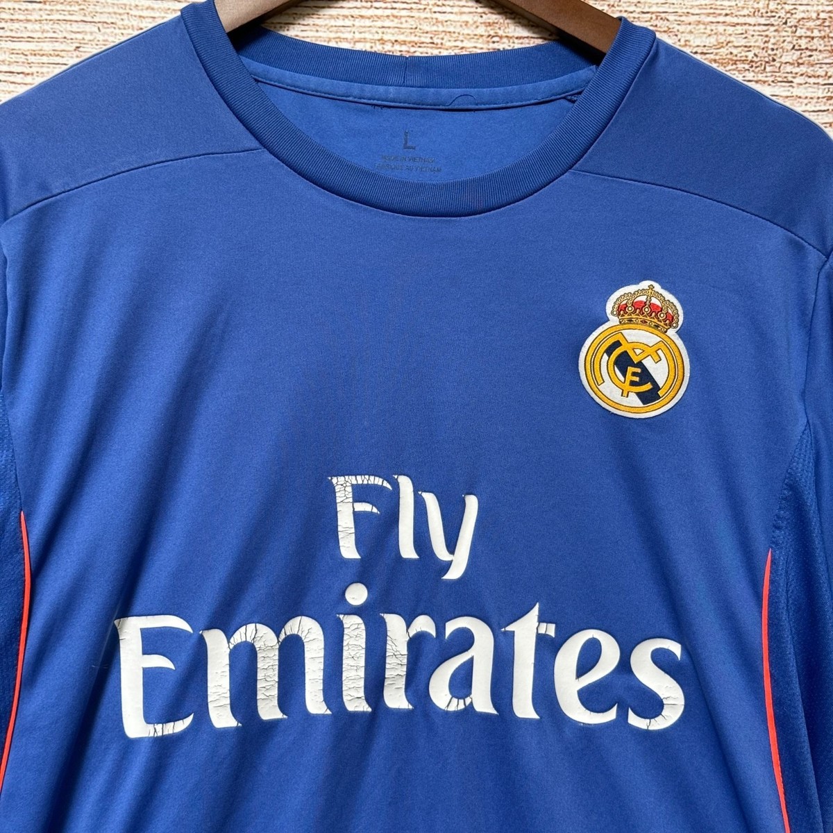 Real Madrid Training Jersey Blue Fly Emirates Soccer Shirt Men's