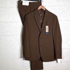 Kenneth Cole Reaction Mens TechniCole Slim-Fit Stretch Suit Caramel 36S 29W 395
