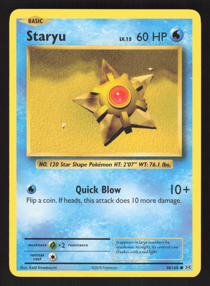 Staryu 30/108 Common Pokemon XY - Evolutions | eBay