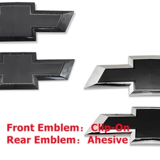 Front Grille & Rear Tailgate Bowtie Emblem 2015-2018 For Silverado 2500HD 3500HD