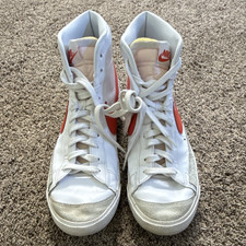 Nike Blazer Mid '77 Vintage Men's Mid Top Leather Lace-Up White/Orange BQ6806