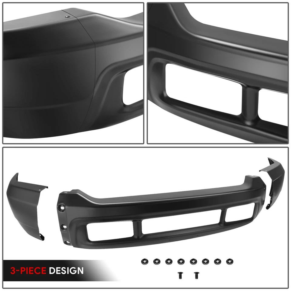 Front Black Steel Bumper Face Impact Bar For 00-04 Ford F250 F350 Superduty SD Foto 3 de 4