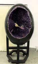 3080LB Museum level Natural Amethyst Geode Quartz Crystal Dinosaur Egg Decor