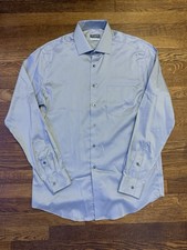 Van Heusen Flex Wrinkle Free Stretch Grey Men  s Dress Shirt Size M 15-15.5 34/35