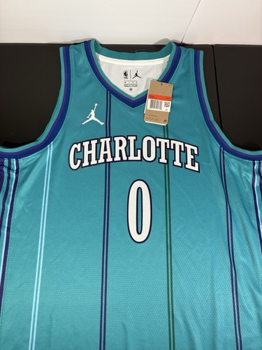 Maglia autografata firmata Miles Bridges classica Charlotte Hornets Beckett NBA - Foto 17 di 19