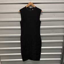 Helmut Lang Womens Midi Length Textured Evening Dress 6 Classic Asymmetric Slit