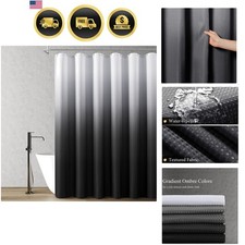 Shower Curtain 72 inches Long 6FT for Bathroom 1 Panel Black