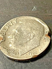 1976 Roosevelt dime misssing I die break rim to rim torch to D torch to flowers — photo 1