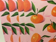 BLANK INSIDE RSVP GREETING CARDS New w/Envelopes LOT 4 "ORANGES FLASH SALE