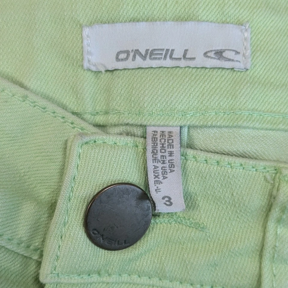Pantalones Cortos Botín Jean Denim O'Neill Mini Micro Y2K Verde Menta Pastel Junior's 3 Foto 2 de 4