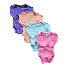 Carter's Baby Girl's 3 Month Polka Dot Long Sleeved Bodysuit Bundle Lot Basic