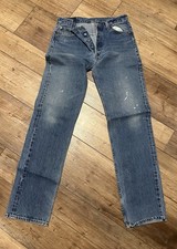 Vtg Levis 501XX Medium Blue Straight Leg Button Fly Jeans 34x36 90s Made USA
